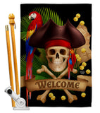 Pirate Ahoy Mate - Pirate Coastal Vertical Impressions Decorative Flags HG192374 Made In USA