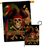 Pirate Ahoy Mate - Pirate Coastal Vertical Impressions Decorative Flags HG192374 Made In USA