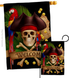 Pirate Ahoy Mate - Pirate Coastal Vertical Impressions Decorative Flags HG192374 Made In USA