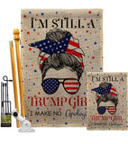 Trump Girl - Patriotic Americana Vertical Impressions Decorative Flags HG130401 Made In USA