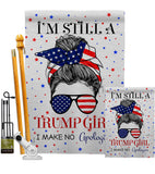 Trump Girl - Patriotic Americana Vertical Impressions Decorative Flags HG130401 Made In USA