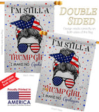 Trump Girl - Patriotic Americana Vertical Impressions Decorative Flags HG130401 Made In USA