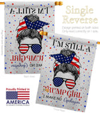 Trump Girl - Patriotic Americana Vertical Impressions Decorative Flags HG130401 Made In USA