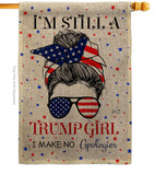 Trump Girl - Patriotic Americana Vertical Impressions Decorative Flags HG130401 Made In USA