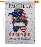 Trump Girl - Patriotic Americana Vertical Impressions Decorative Flags HG130401 Made In USA