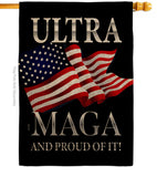 Maga And Proud - Patriotic Americana Vertical Impressions Decorative Flags HG170276 Made In USA