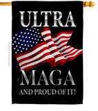 Maga And Proud - Patriotic Americana Vertical Impressions Decorative Flags HG170276 Made In USA