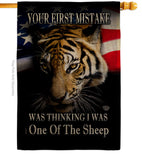Your First Mistake - Patriotic Americana Vertical Impressions Decorative Flags HG190009 Made In USA