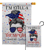 Trump Girl - Patriotic Americana Vertical Impressions Decorative Flags HG130401 Made In USA