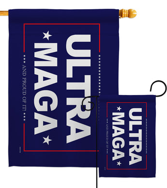 Blue Ultra Maga - Patriotic Americana Horizontal Impressions Decorative Flags HG170274 Made In USA