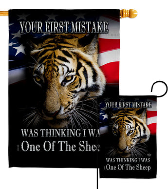 Your First Mistake - Patriotic Americana Vertical Impressions Decorative Flags HG190009 Made In USA