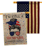 Trump Girl - Patriotic Americana Vertical Impressions Decorative Flags HG130401 Made In USA