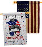 Trump Girl - Patriotic Americana Vertical Impressions Decorative Flags HG130401 Made In USA