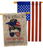 Trump Girl - Patriotic Americana Vertical Impressions Decorative Flags HG130401 Made In USA