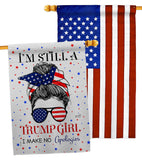 Trump Girl - Patriotic Americana Vertical Impressions Decorative Flags HG130401 Made In USA