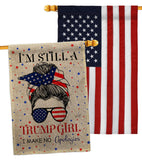 Trump Girl - Patriotic Americana Vertical Impressions Decorative Flags HG130401 Made In USA