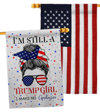 Trump Girl - Patriotic Americana Vertical Impressions Decorative Flags HG130401 Made In USA