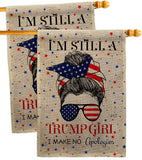 Trump Girl - Patriotic Americana Vertical Impressions Decorative Flags HG130401 Made In USA