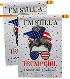 Trump Girl - Patriotic Americana Vertical Impressions Decorative Flags HG130401 Made In USA