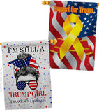 Trump Girl - Patriotic Americana Vertical Impressions Decorative Flags HG130401 Made In USA