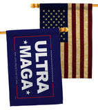 Blue Ultra Maga - Patriotic Americana Horizontal Impressions Decorative Flags HG170274 Made In USA