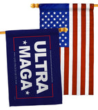 Blue Ultra Maga - Patriotic Americana Horizontal Impressions Decorative Flags HG170274 Made In USA