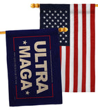 Blue Ultra Maga - Patriotic Americana Horizontal Impressions Decorative Flags HG170274 Made In USA