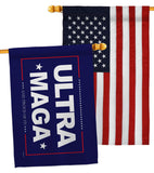 Blue Ultra Maga - Patriotic Americana Horizontal Impressions Decorative Flags HG170274 Made In USA