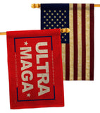 Red Ultra Maga - Patriotic Americana Horizontal Impressions Decorative Flags HG170275 Made In USA