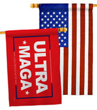 Red Ultra Maga - Patriotic Americana Horizontal Impressions Decorative Flags HG170275 Made In USA