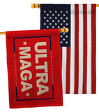 Red Ultra Maga - Patriotic Americana Horizontal Impressions Decorative Flags HG170275 Made In USA