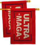 Red Ultra Maga - Patriotic Americana Horizontal Impressions Decorative Flags HG170275 Made In USA