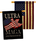 Maga And Proud - Patriotic Americana Vertical Impressions Decorative Flags HG170276 Made In USA