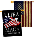 Maga And Proud - Patriotic Americana Vertical Impressions Decorative Flags HG170276 Made In USA