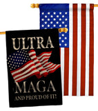 Maga And Proud - Patriotic Americana Vertical Impressions Decorative Flags HG170276 Made In USA