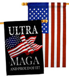 Maga And Proud - Patriotic Americana Vertical Impressions Decorative Flags HG170276 Made In USA