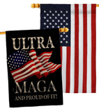 Maga And Proud - Patriotic Americana Vertical Impressions Decorative Flags HG170276 Made In USA