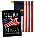 Maga And Proud - Patriotic Americana Vertical Impressions Decorative Flags HG170276 Made In USA