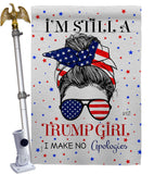 Trump Girl - Patriotic Americana Vertical Impressions Decorative Flags HG130401 Made In USA