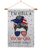 Trump Girl - Patriotic Americana Vertical Impressions Decorative Flags HG130401 Made In USA