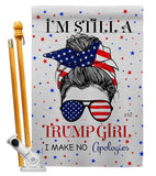 Trump Girl - Patriotic Americana Vertical Impressions Decorative Flags HG130401 Made In USA