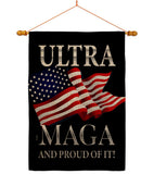 Maga And Proud - Patriotic Americana Vertical Impressions Decorative Flags HG170276 Made In USA