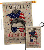 Trump Girl - Patriotic Americana Vertical Impressions Decorative Flags HG130401 Made In USA