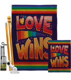 Love Wins - Support Inspirational Vertical Impressions Decorative Flags HG141312 Made In USA