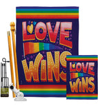 Love Wins - Support Inspirational Vertical Impressions Decorative Flags HG141312 Made In USA