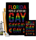 Florida Repeat After Me Gay - Support Inspirational Vertical Impressions Decorative Flags HG141314 Made In USA