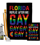 Florida Repeat After Me Gay - Support Inspirational Vertical Impressions Decorative Flags HG141314 Made In USA