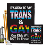 Gay Trans Rights - Support Inspirational Vertical Impressions Decorative Flags HG141315 Made In USA