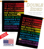 Human Rights - Support Inspirational Vertical Impressions Decorative Flags HG141311 Made In USA