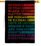 Human Rights - Support Inspirational Vertical Impressions Decorative Flags HG141311 Made In USA